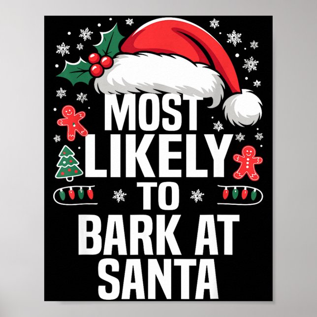 Funny Most Likely To Christmas Family Pajama Match Poster (Front)