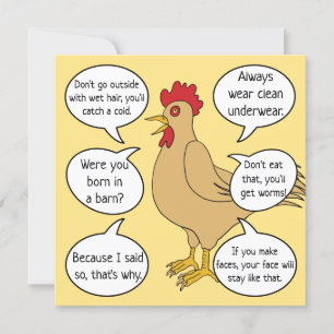 Funny Mother Hen Advice Mother's Day Yellow