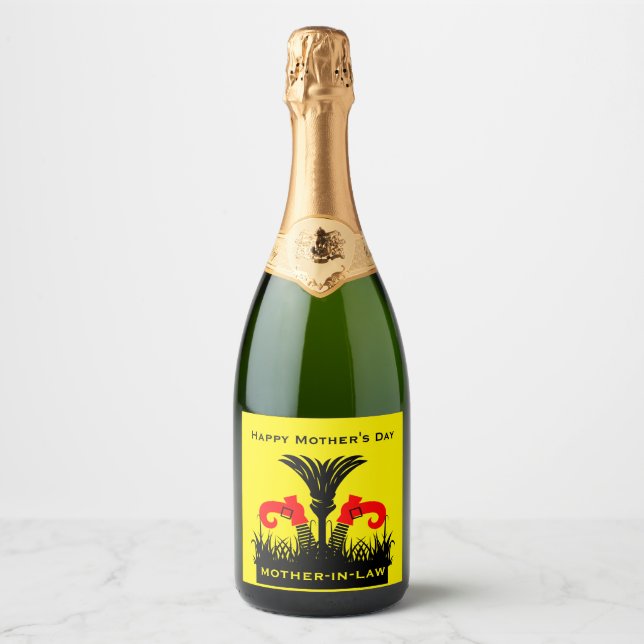 Funny Mother In Law  Sparkling Wine Label (Front)