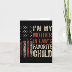 Funny Mother In Laws Favourite Child Usa Flag Back Card