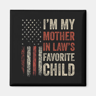 Funny Mother In Laws Favourite Child Usa Flag Back Magnet