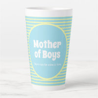 Funny Mother of Boys Pastel Stripes  Latte Mug