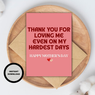 Funny Mother’s Day Card, DIY Mother’s Day Gift Card