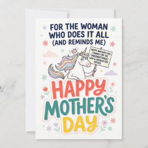 Funny Mother’s Day Unicorn Card