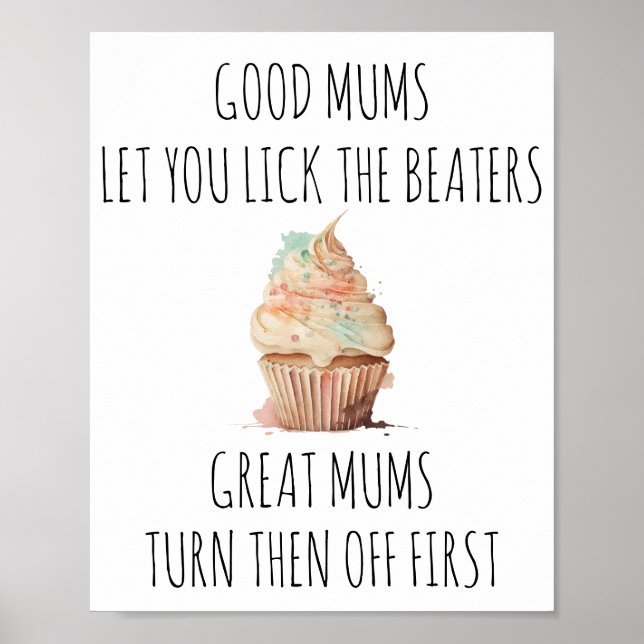 Funny Mother's Day Baking Lovers Poster (Front)
