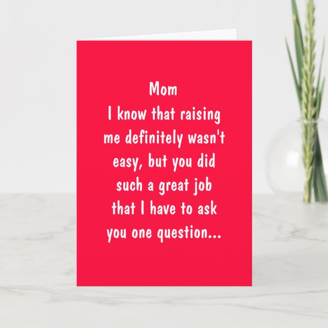 Funny Mother's Day Card (Front)