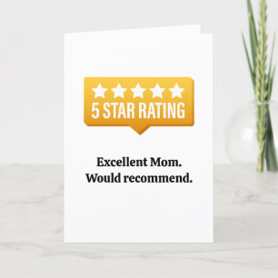 Funny mother's day card Best mum 5 star mother