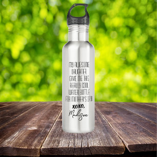 Funny Mother's Day from Daughter Black and White 710 Ml Water Bottle
