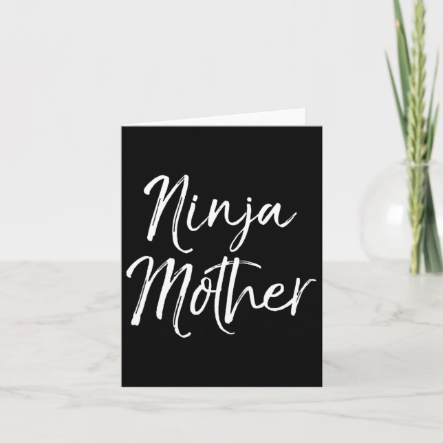 Funny Mother's Day Gift For Moms Karate Gift Ninja Card (Front)