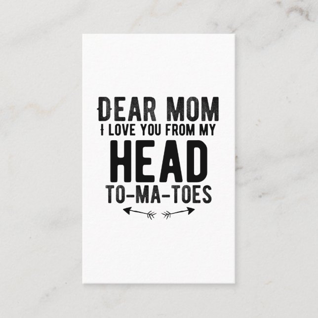 funny mothers day gift for mother mum business card (Front)