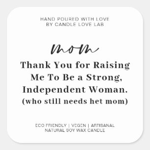 FUNNY MOTHER'S DAY   Mum Candle  Square Sticker