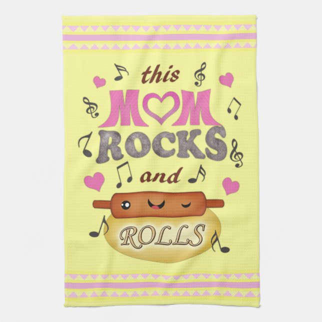 Funny Mother's Day Mum Rocks Mojo Towel (Vertical)