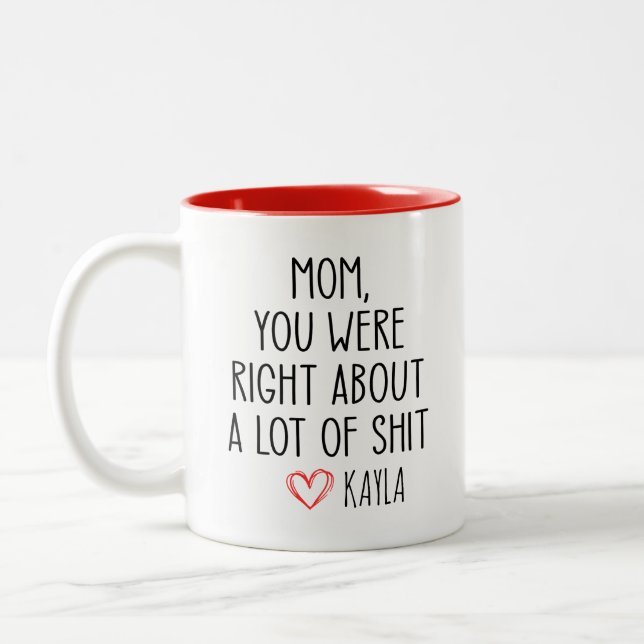 Funny Mother's Day, Mum You Were Right About A lot Two-Tone Coffee Mug (Left)