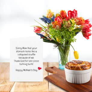 Funny Mother's Day Souffle Stomach  Card