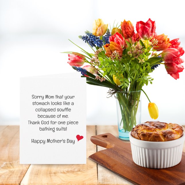 Funny Mother's Day Souffle Stomach  Card (Creator Uploaded)