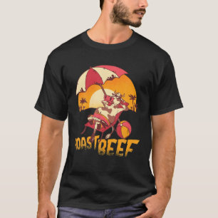 Funny Motif Man Woman - Roast Beef Cow With Sungla T-Shirt