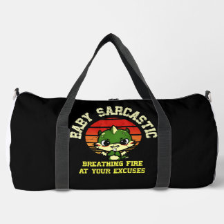 Funny Motivational Dragon - Burn Your Excuses  Duffle Bag