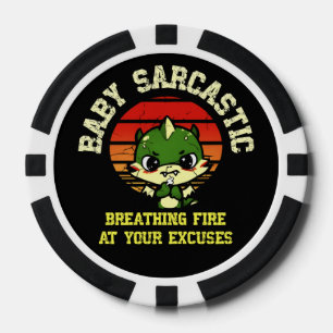 Funny Motivational Dragon - Burn Your Excuses Poker Chips