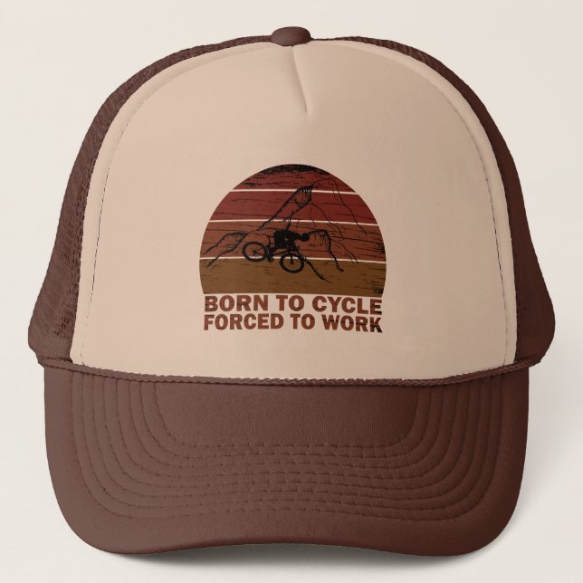 Funny motivational mountain biking quote trucker hat (Front)
