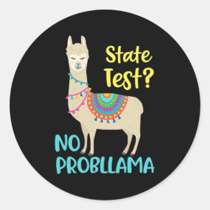 Funny Motivational State Test Day For Students  Classic Round Sticker
