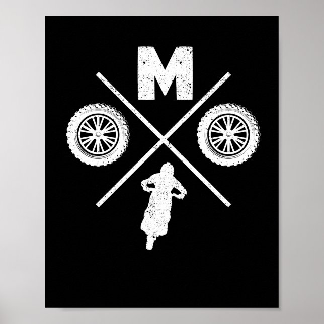 Funny Moto Cross Dirt Bike Motocross Biker Poster (Front)