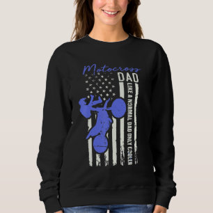 Funny Motocross Dad American Us Flag Cooler Dirt B Sweatshirt