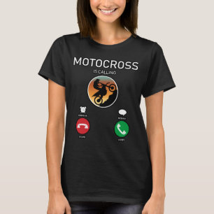 Funny Motocross Phone Call Interface T-Shirt