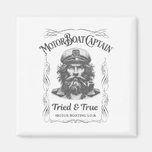 Funny Motor Boat Captain Pontoon Lake Boating Moto Magnet