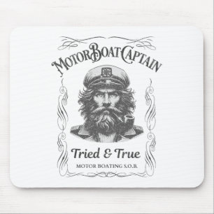 Funny Motor Boat Captain Pontoon Lake Boating Moto Mouse Pad