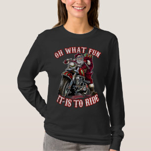 Funny Motorcycle Biker Grandpa Santa Rider Christm T-Shirt