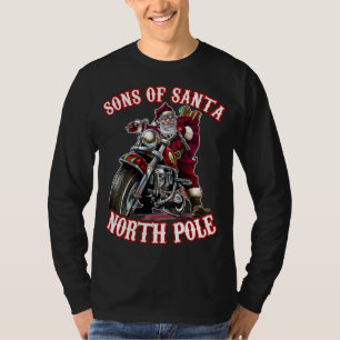 Funny Motorcycle Biker Grandpa Santa Sons of Chris T-Shirt