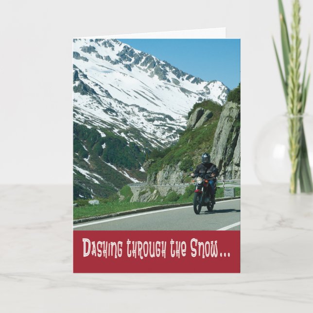 Funny motorcycle holiday card (Front)