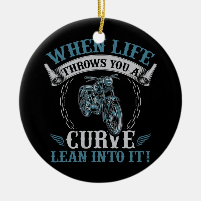Funny Motorcycle Lover Graphic Women Men Ceramic Tree Decoration (Front)