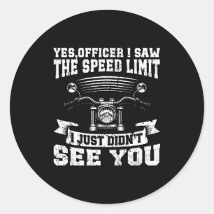 Funny Motorcycle Lover Graphic Women Men Motorbike Classic Round Sticker