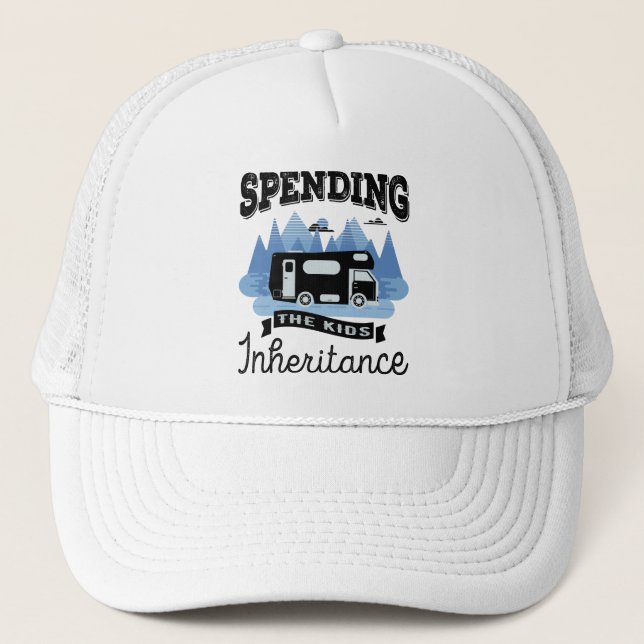 Funny Motorhome RV Retirement Gift Dad Trucker Hat (Front)