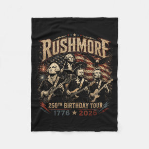 Funny Mount Rushmore 250th Birthday Tour Rockstar Fleece Blanket
