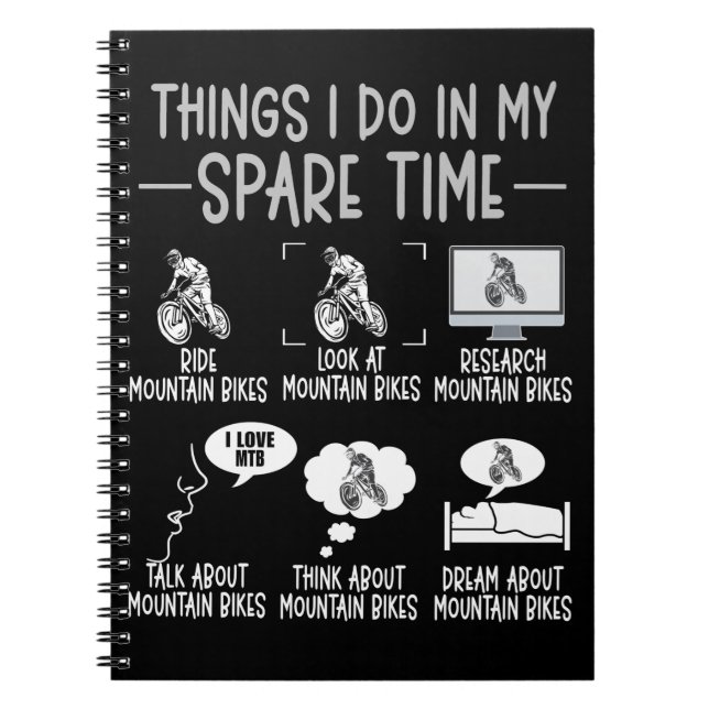 Funny Mountain Bike Lover MTB Humour Biking Notebook (Front)