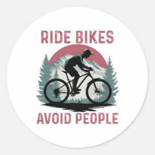 Funny Mountain Bike Mountain Biking Rider Mtb Moun Classic Round Sticker