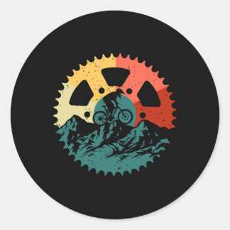 Funny Mountain Biking Art For Men Women Mtb Mounta Classic Round Sticker