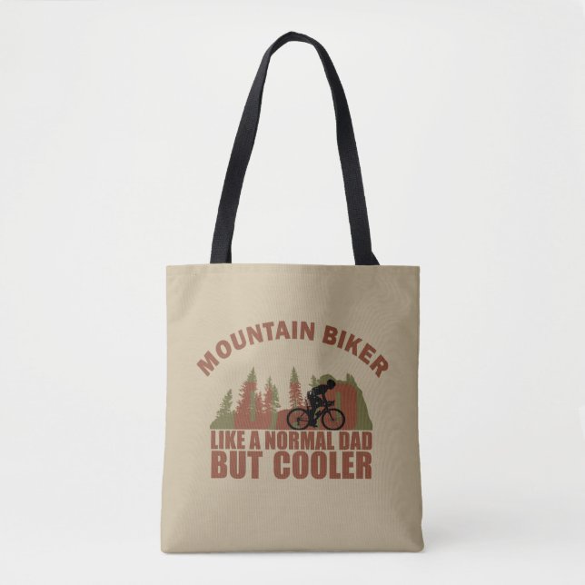 Funny Mountain Biking Dad Tote Bag (Front)