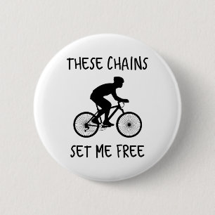 Funny Mountain Biking Graphic T Shirt Gift - Chain 6 Cm Round Badge