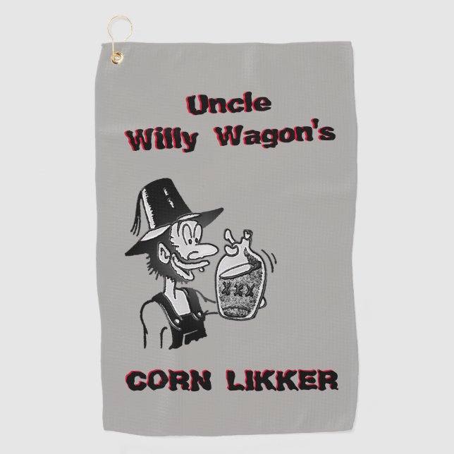 Funny Mountain Man 🏔️ Comical Hillbilly Golf Towel (Front)