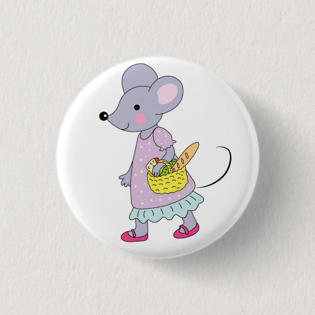 funny mouse 3 cm round badge (Front)