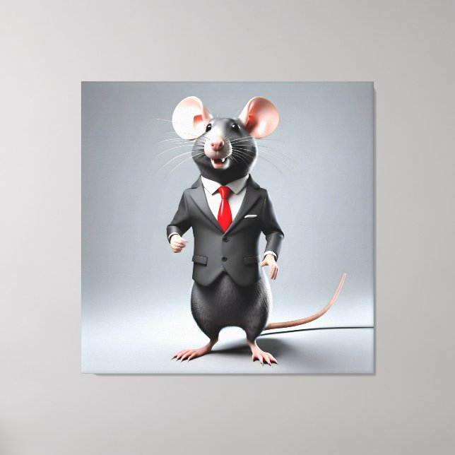 funny mouse cartoon canvas print (Front)