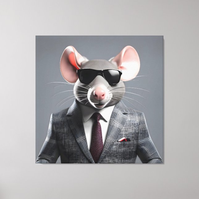 funny mouse cartoon canvas print (Front)