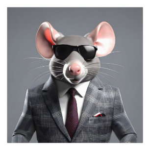 funny mouse cartoon photo print