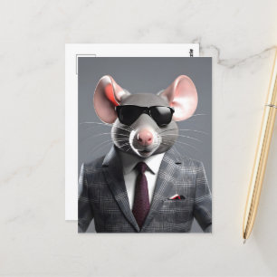 funny mouse cartoon postcard