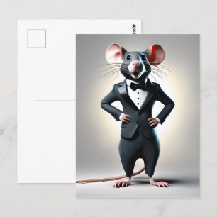 funny mouse cartoon postcard
