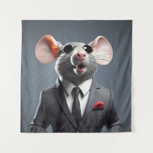 funny mouse cartoon tapestry