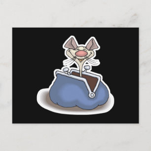 funny mouse in change purse postcard